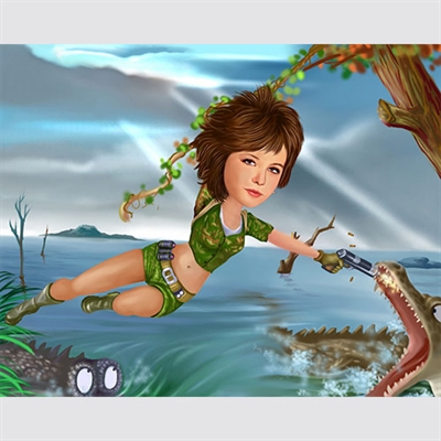 Jungle Commando Caricature from Photo - myDaVinci